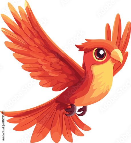 cartoon red firebird