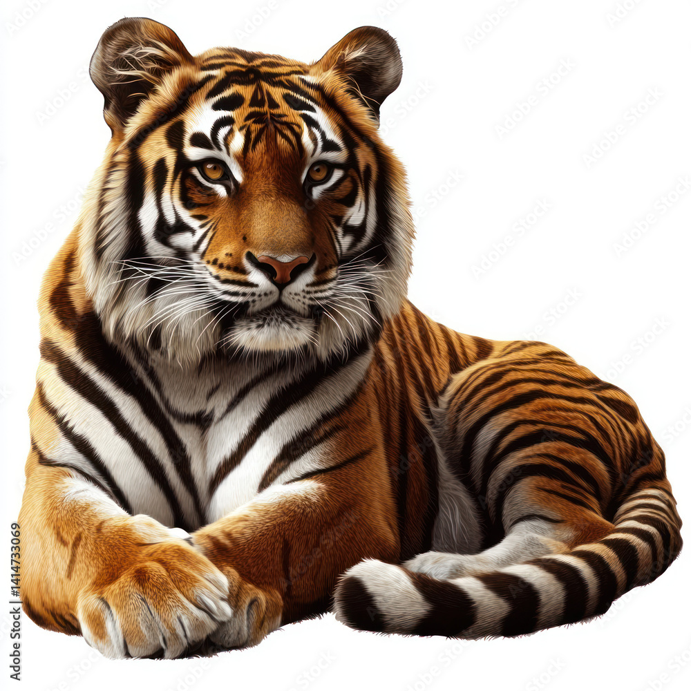 Obraz premium tiger isolated on white background