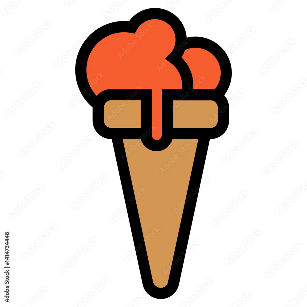 Ice Cream Horn Flat Icon Ice Cream Horn Flat Icon