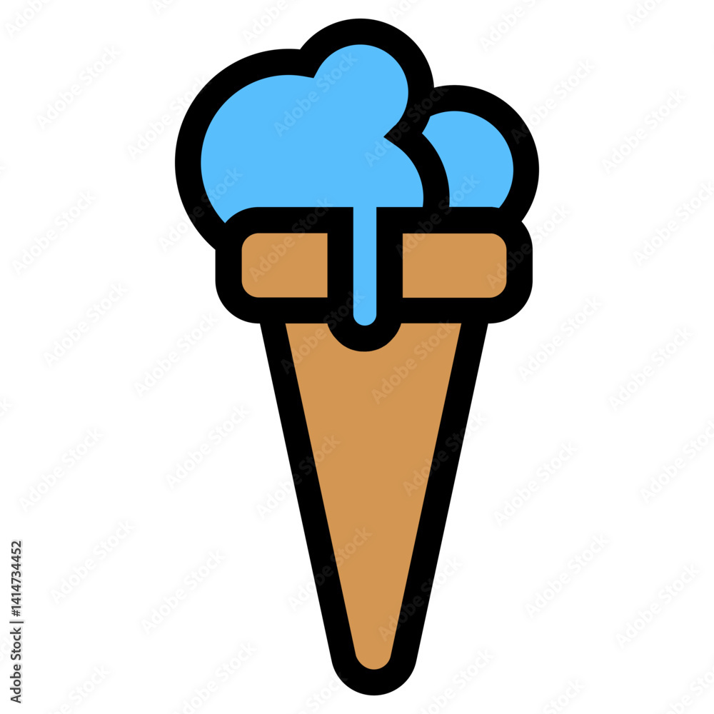 Ice Cream Horn Flat Icon Ice Cream Horn Flat Icon