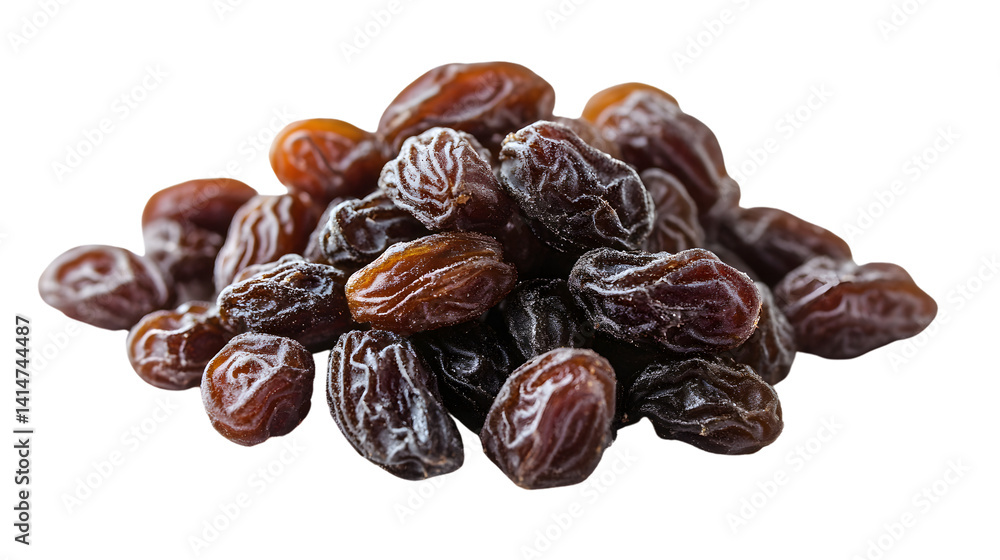 Fresh Raisins Isolated on White Background for Healthy Food Presentations Fresh Raisins Isolated on White Background for Healthy Food Presentations