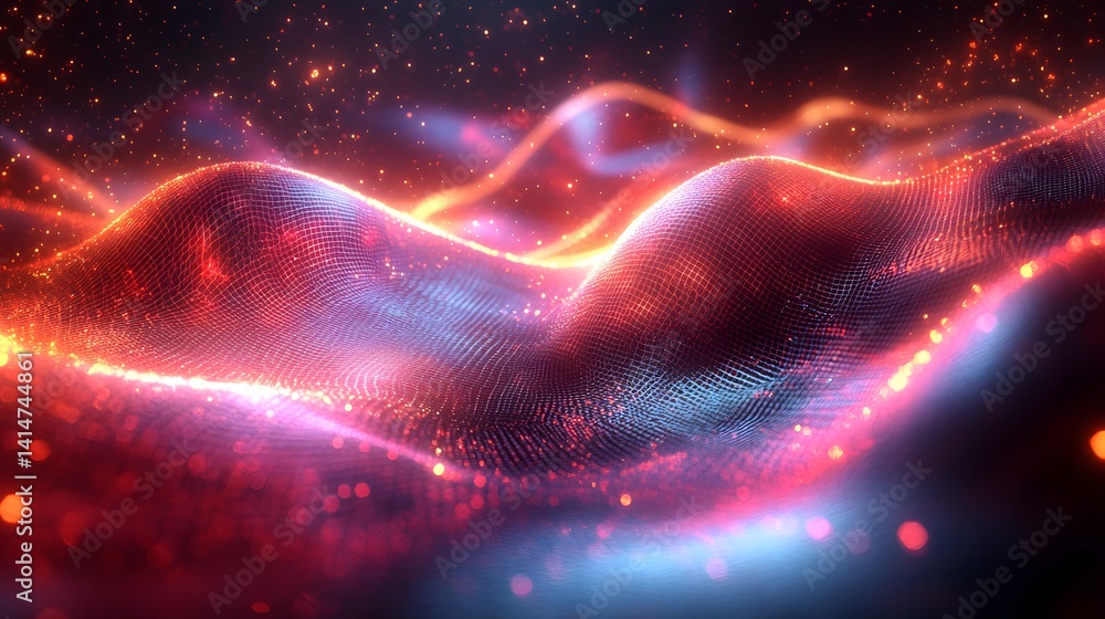 Fototapeta premium a close up of a wave of light with a blurry background