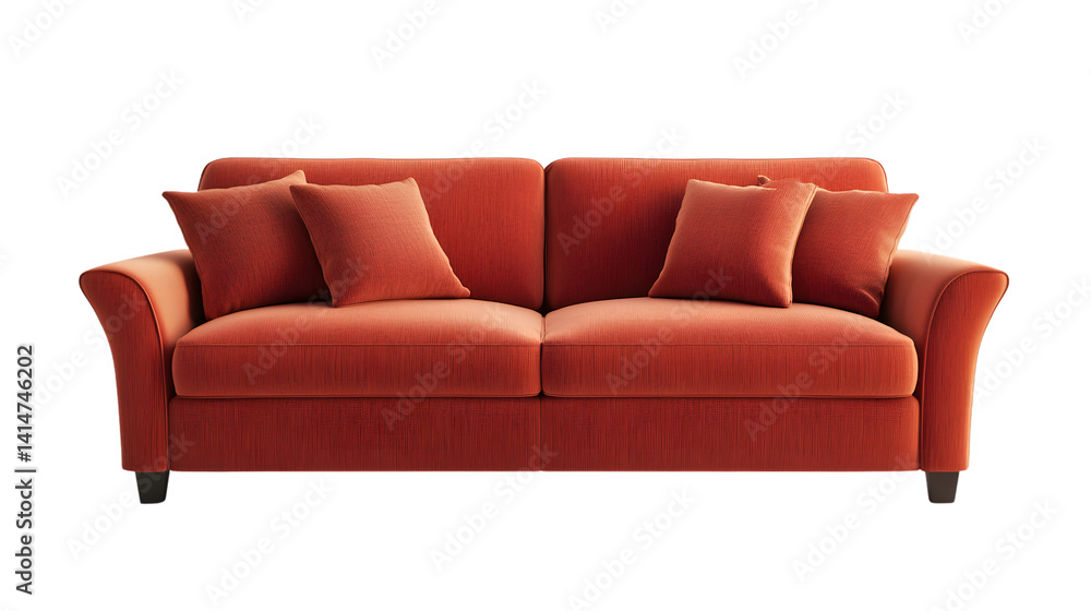 Fototapeta premium Modern Sofa Isolated on White Background for Interior Design Projects