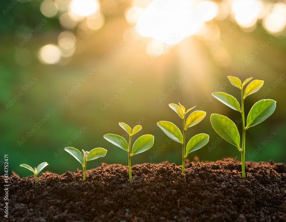 Growing Plant Sequence - a seedling grows progressively- metaphor for success or growth Growing Plant Sequence - a seedling grows progressively- metaphor for success or growth