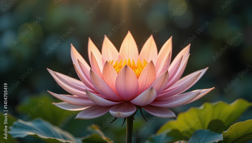 Blooming pink lotus flower in serene nature setting close-up photography tranquil environment captivating beauty Blooming pink lotus flower in serene nature setting close-up photography tranquil environment captivating beauty