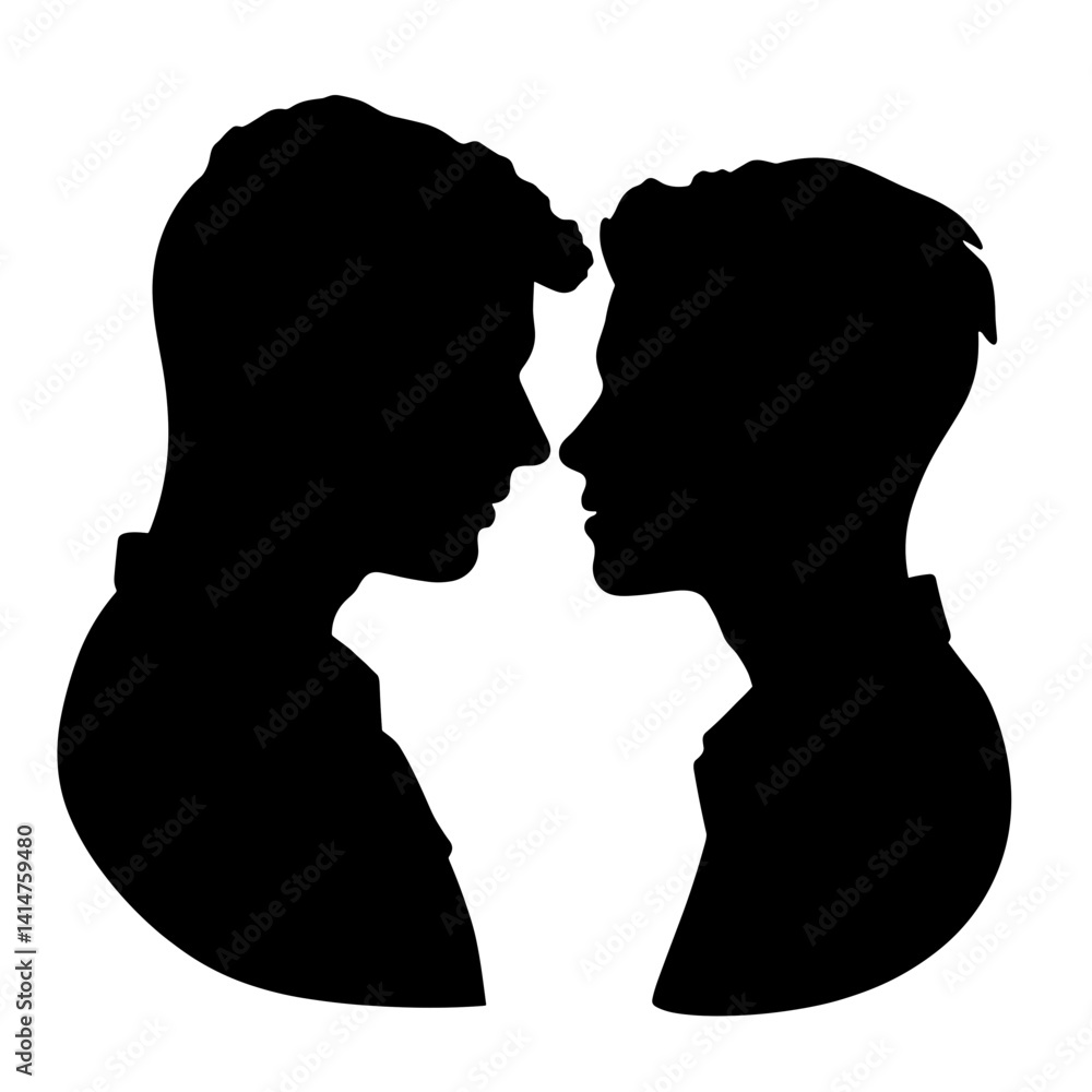 Silhouette of Two People Facing Each Other Representing Love and Connection for Relationship Blogs, Social Media Campaigns, and Emotional Wellness Resources - Silhouette of Two People Facing Each Other Representing Love and Connection for Relationship Blogs, Social Media Campaigns, and Emotional Wellness Resources -