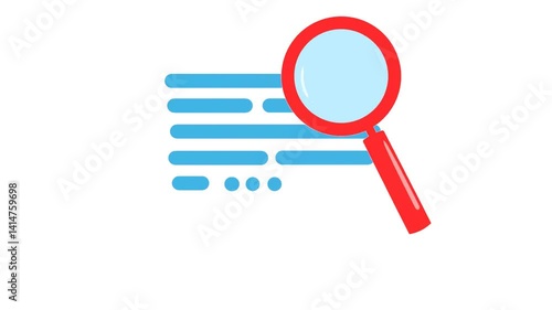 a footage magnifying glass with word