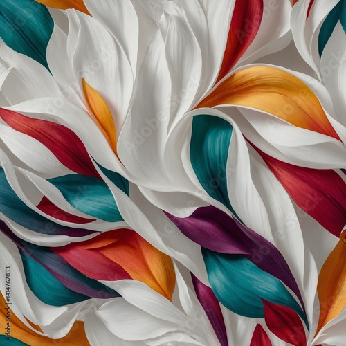Wallpaper Mural "Closeup abstract flower petals or nature-inspired pattern with wavy, flowing shapes in a colorful, exotic painting style. Vivid gradients and organic curves forming a harmonious, artistic composition Torontodigital.ca