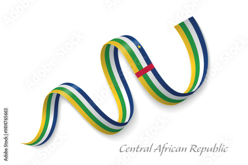 Obraz na płótnie Central African Republic flag ribbon waving with national colors w salonie