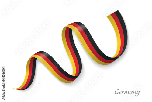 Obraz na płótnie Germany flag ribbon waving with national colors w salonie