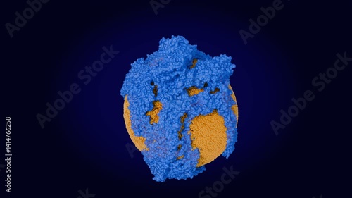 Low-density lipoprotein particle. Loopable turntable animation