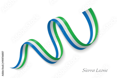 Obraz na płótnie Sierra Leone flag ribbon waving national with colors w salonie