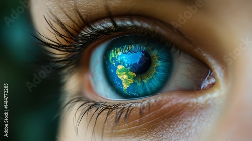 World in Her Eye Reflecting Global Awareness, Sustainability, and Environmental Responsibility