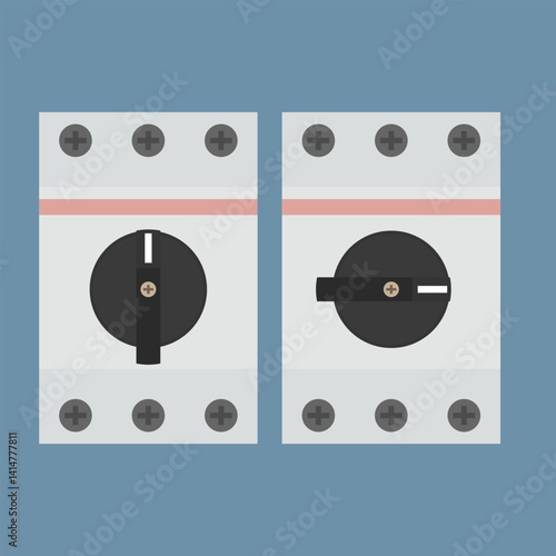 Load switch set. Flat style vector illustration. EPS10