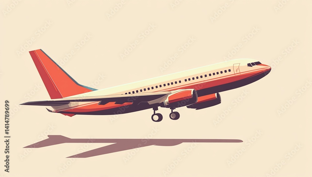 Retro airplane in flight Retro airplane in flight