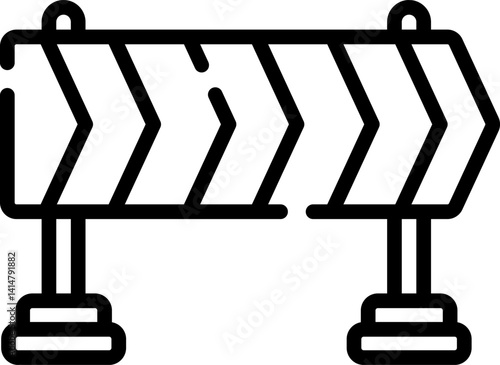 roadblock illustration on a white background     