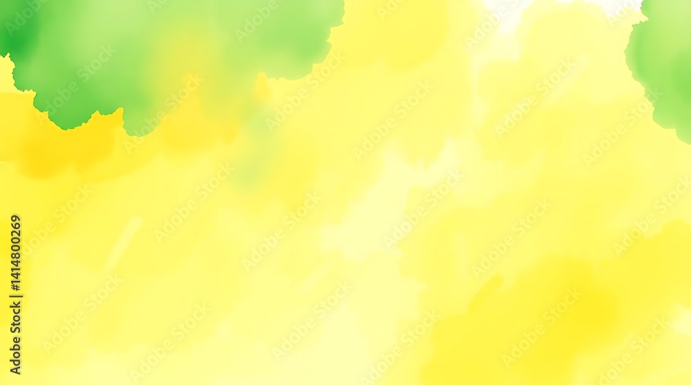 Fototapeta premium Abstract Yellow and Green Watercolor Ink Wash Background