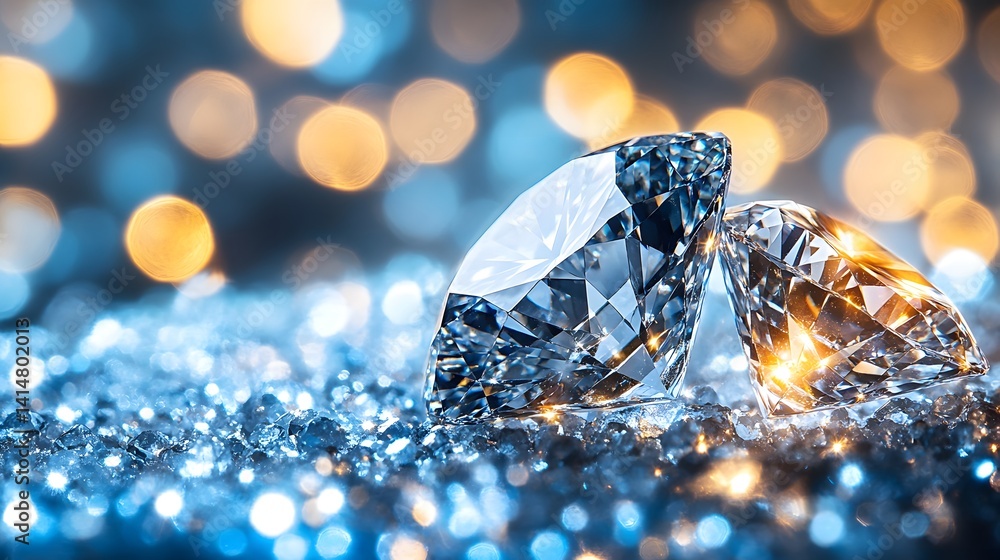 Sparkling Diamonds in Stunning Light With Glittering Background Effects Sparkling Diamonds in Stunning Light With Glittering Background Effects