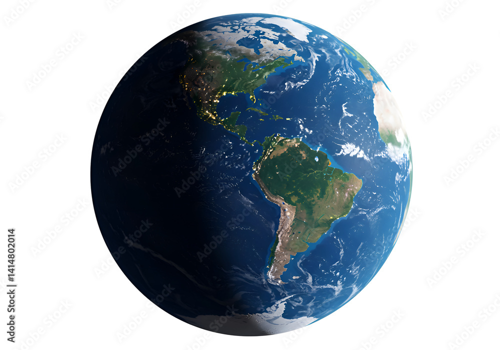 Fototapeta premium Realistic Earth planet from space