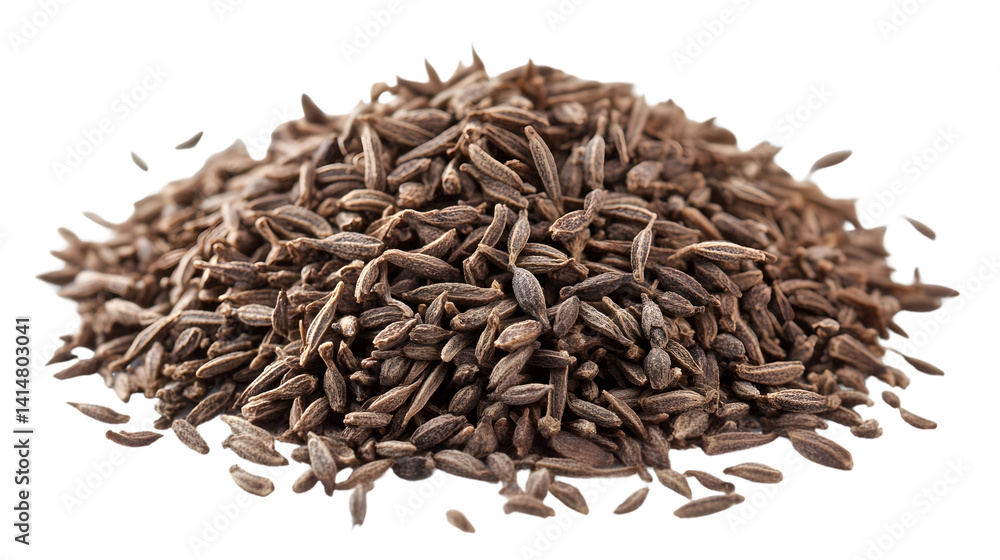 Fresh Caraway Seeds Isolated on White Background for Culinary Marketing Materials Fresh Caraway Seeds Isolated on White Background for Culinary Marketing Materials