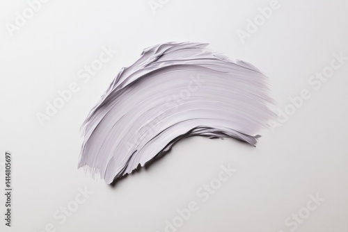 Soft lavender paint stroke on white background showcases texture