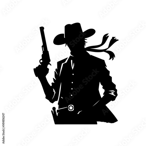 cowboy silhouette , cowboy vector