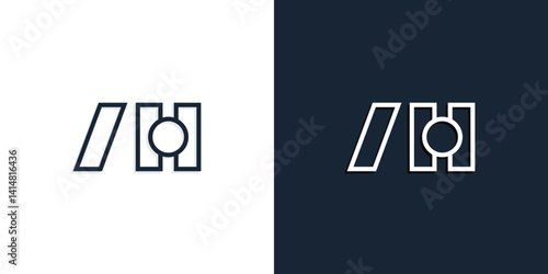Abstract line art initial letters AH logo.