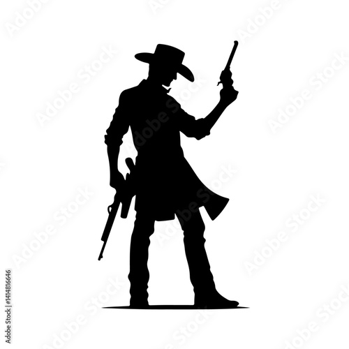 cowboy silhouette , cowboy vector