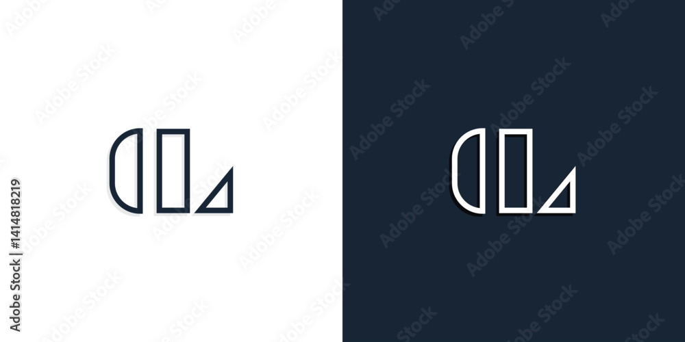 Abstract line art initial letters DL logo. Abstract line art initial letters DL logo.