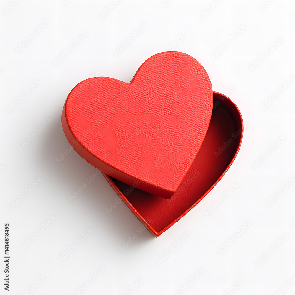 Obraz premium Red heart-shaped box, perfect for Valentine's Day or a special gift.