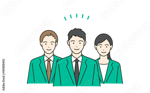 スーツを着た笑顔のビジネスマンのベクターイラストセット