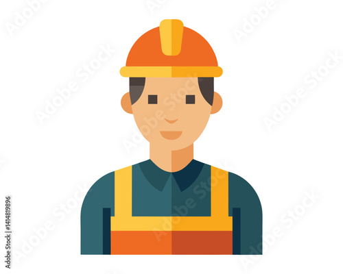 Flat and Minimalist Construction worker design