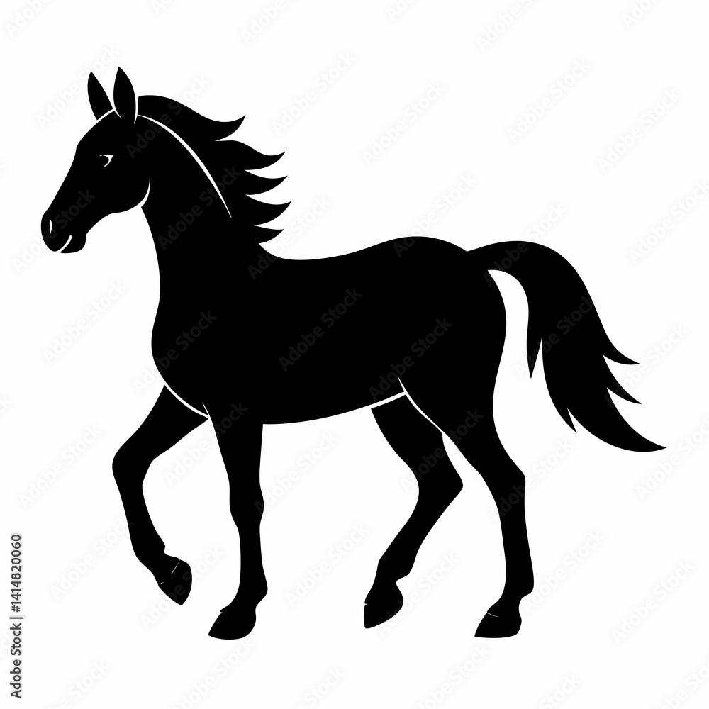 Fototapeta premium Galloping Horse Silhouette Art