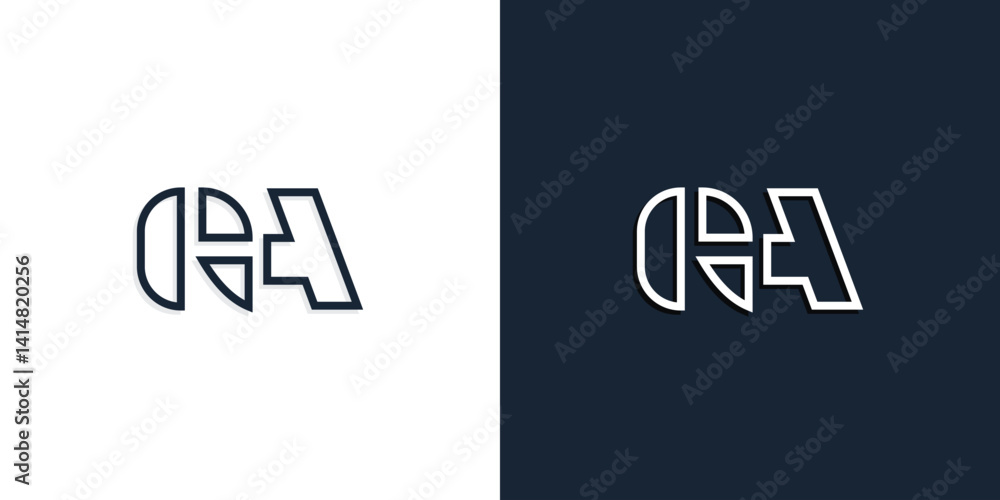 Obraz premium Abstract line art initial letters GA logo.