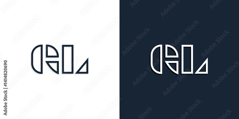 Abstract line art initial letters GL logo. Abstract line art initial letters GL logo.