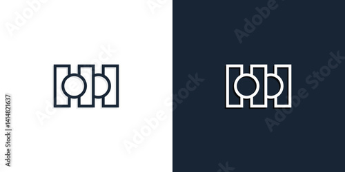 Abstract line art initial letters HH logo.