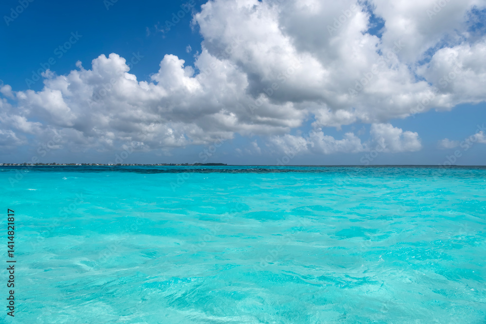 Mesmerizing Turquoise Caribbean Ocean and Dramatic Cloudscape