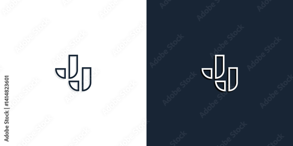 Abstract line art initial letters JJ logo. Abstract line art initial letters JJ logo.