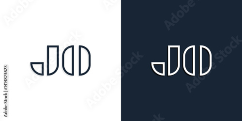 Abstract line art initial letters JO logo.