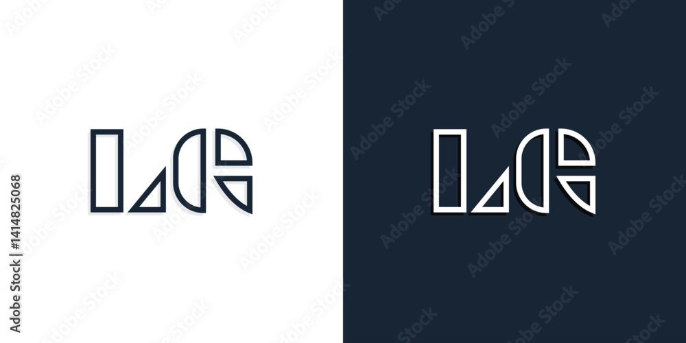 Abstract line art initial letters LG logo. Abstract line art initial letters LG logo.