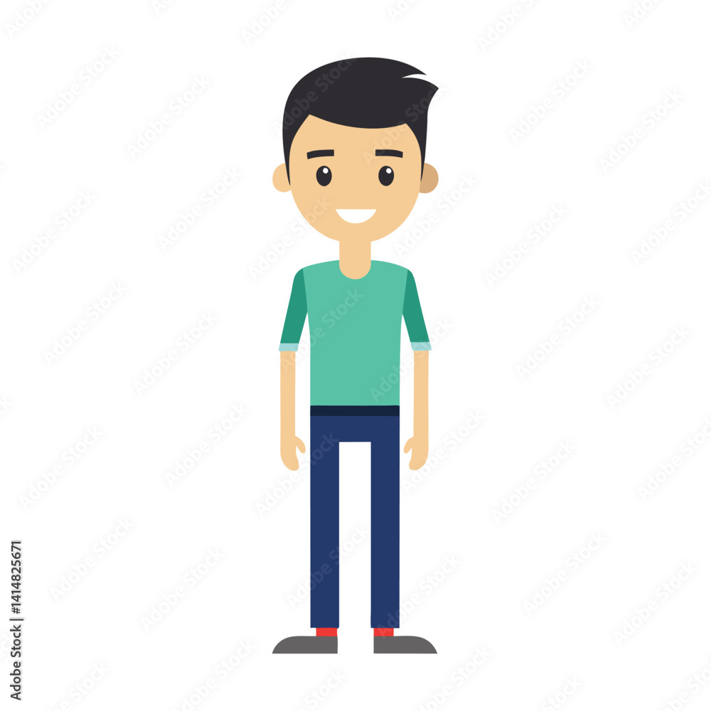 Flat and Minimalist design of a Casual man character constructor for animation Flat and Minimalist design of a Casual man character constructor for animation