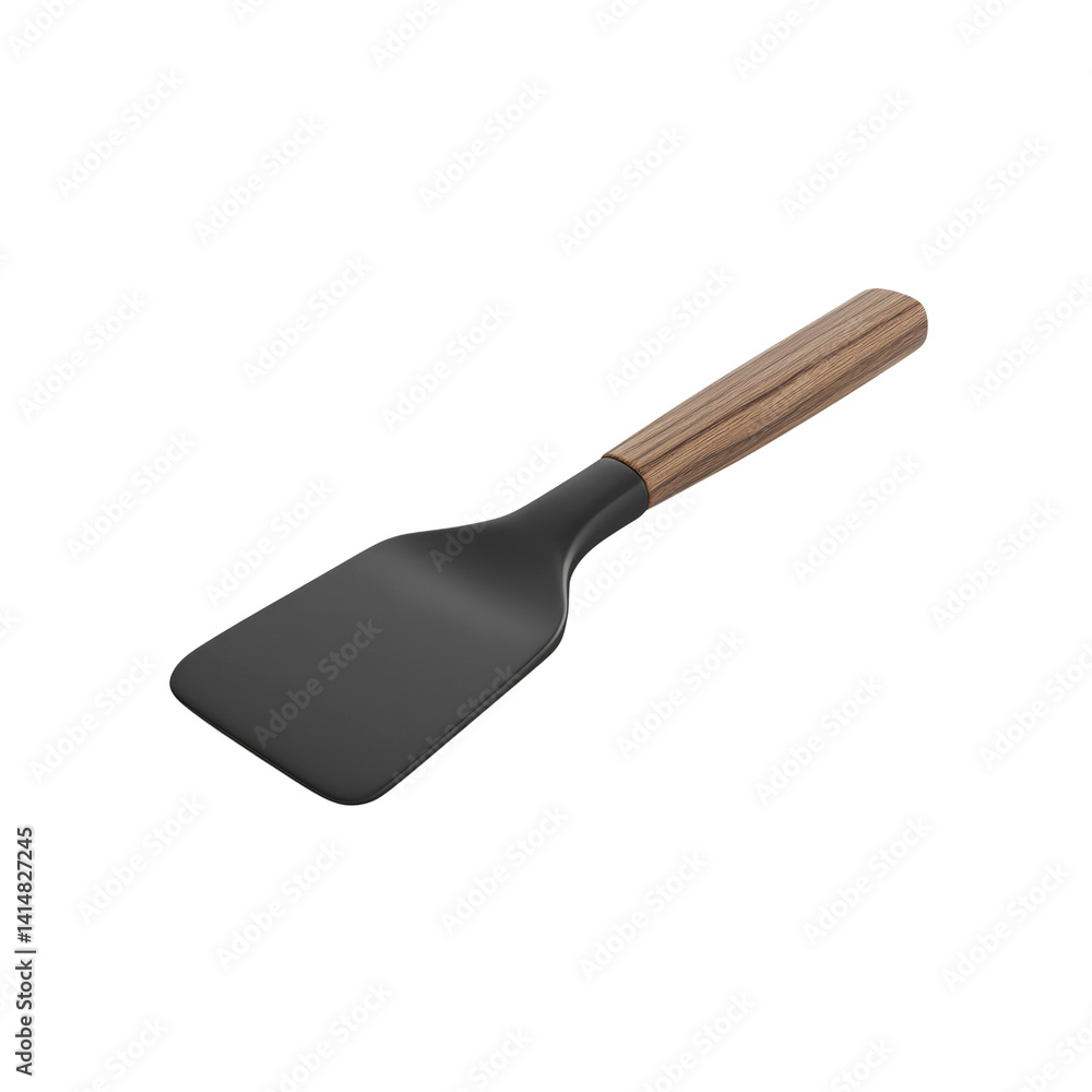 Modern Black Silicone Spatula with Wooden Handle - Kitchen Utensil Modern Black Silicone Spatula with Wooden Handle - Kitchen Utensil