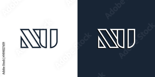 Abstract line art initial letters NU logo.