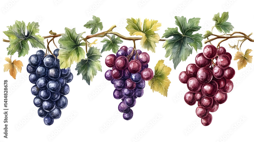 Fresh Grapes Isolated on White Background for Culinary Content Creation Fresh Grapes Isolated on White Background for Culinary Content Creation