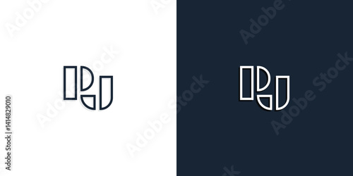 Abstract line art initial letters PJ logo.