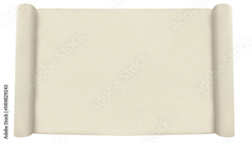 Open blank scroll cut out, blank treasure map, scroll map