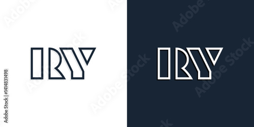 Abstract line art initial letters RY logo.