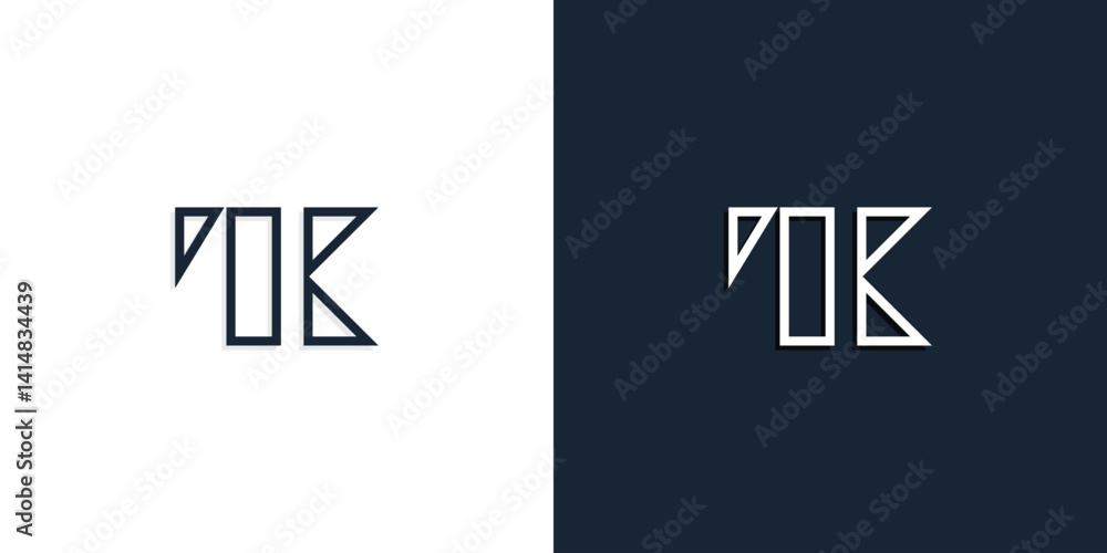 Abstract line art initial letters TK logo. Abstract line art initial letters TK logo.