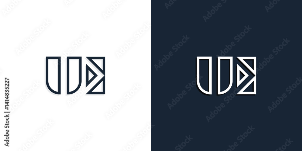 Abstract line art initial letters UE logo. Abstract line art initial letters UE logo.