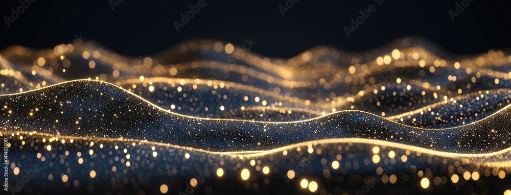 Close-up of a golden line chart against a dark backdrop, highlighting market trends above a blurred city skyline at night